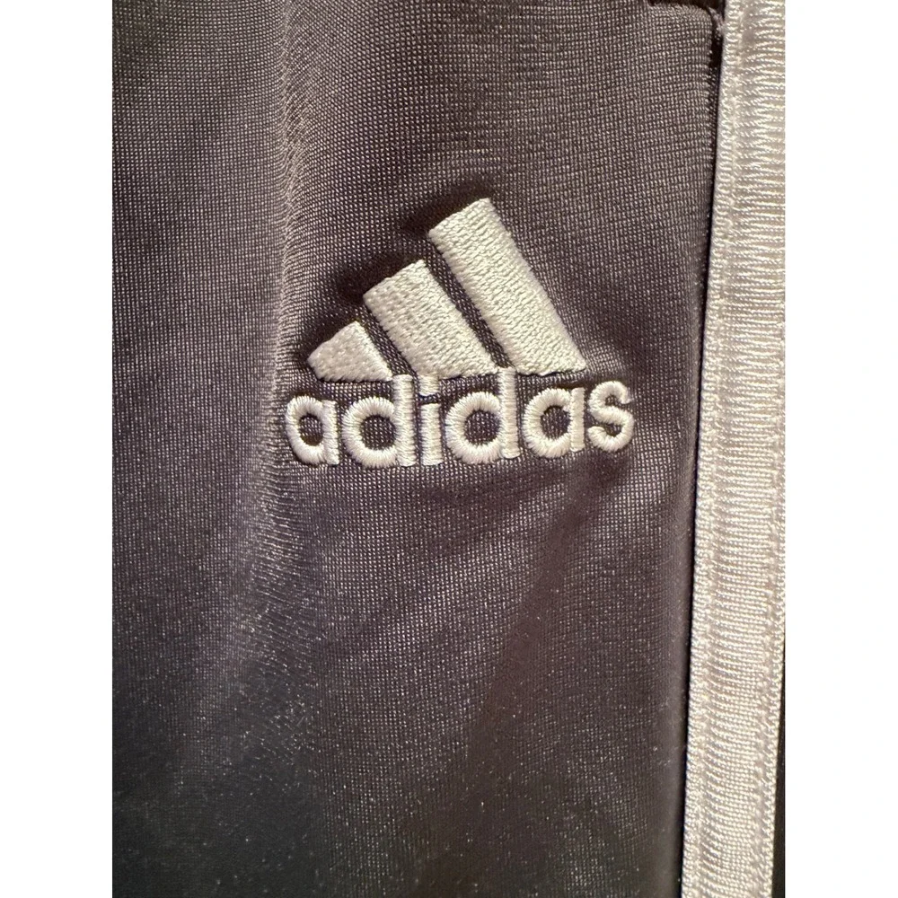 Adidas Mens Track Pants Gray White Stripe Athletic Training Joggers Large 14/16